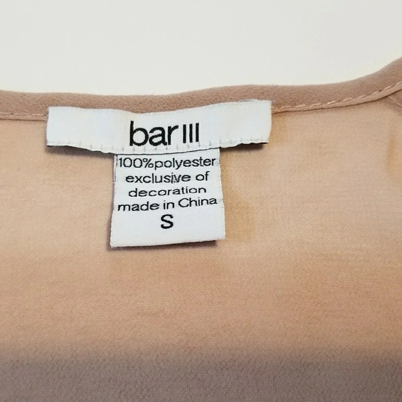 Bar III Womens Navy Lace Semi Sheer Blouse Small - Picture 8 of 8